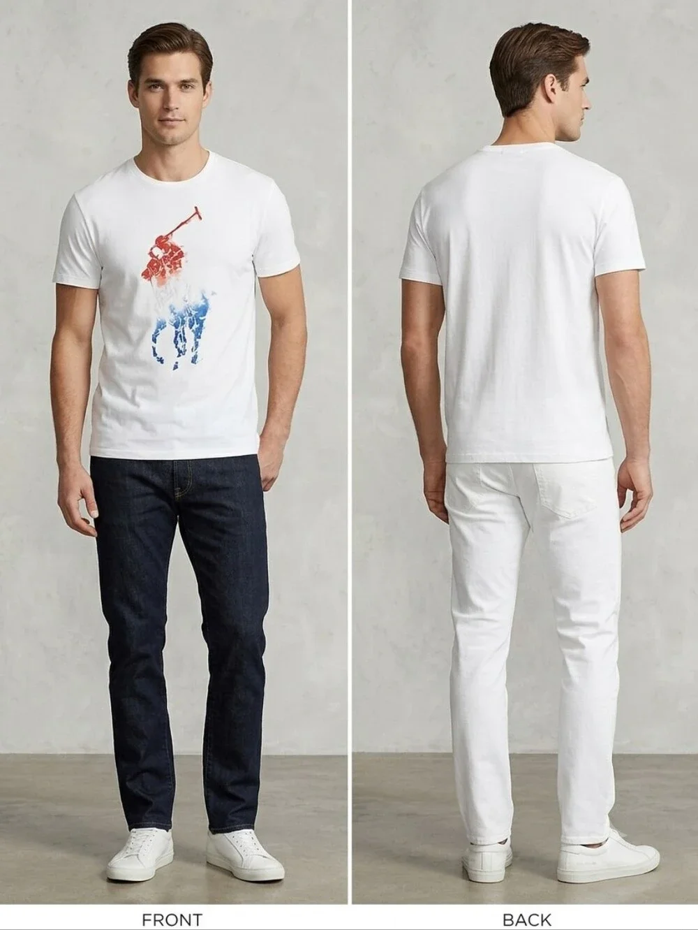 Polo by Ralph Lauren White Short-Sleeve‎ Graphic Polo Player Tee